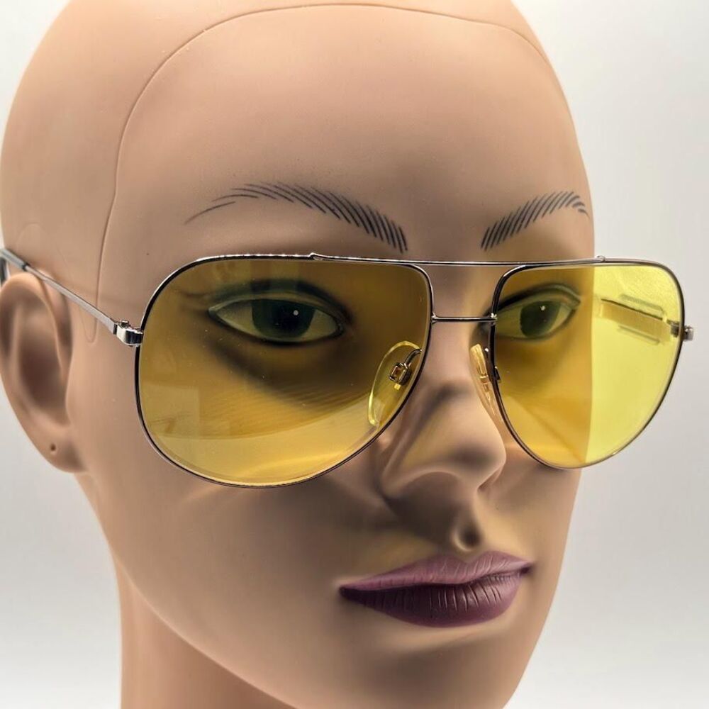 Vintage 90s Safilo Sporting Large Aviator Eyeglass Frames with New Yellow Lenses